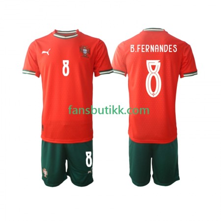 Fotballdrakt Portugal Bruno Fernandes 8 Barn Hjemmetrøye 2025-2026 Kortermet